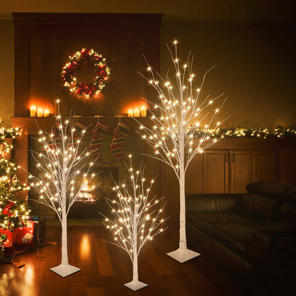 The Holiday Aisle® 3 Piece Christmas Globe Light Hanging Tree Lighted ...
